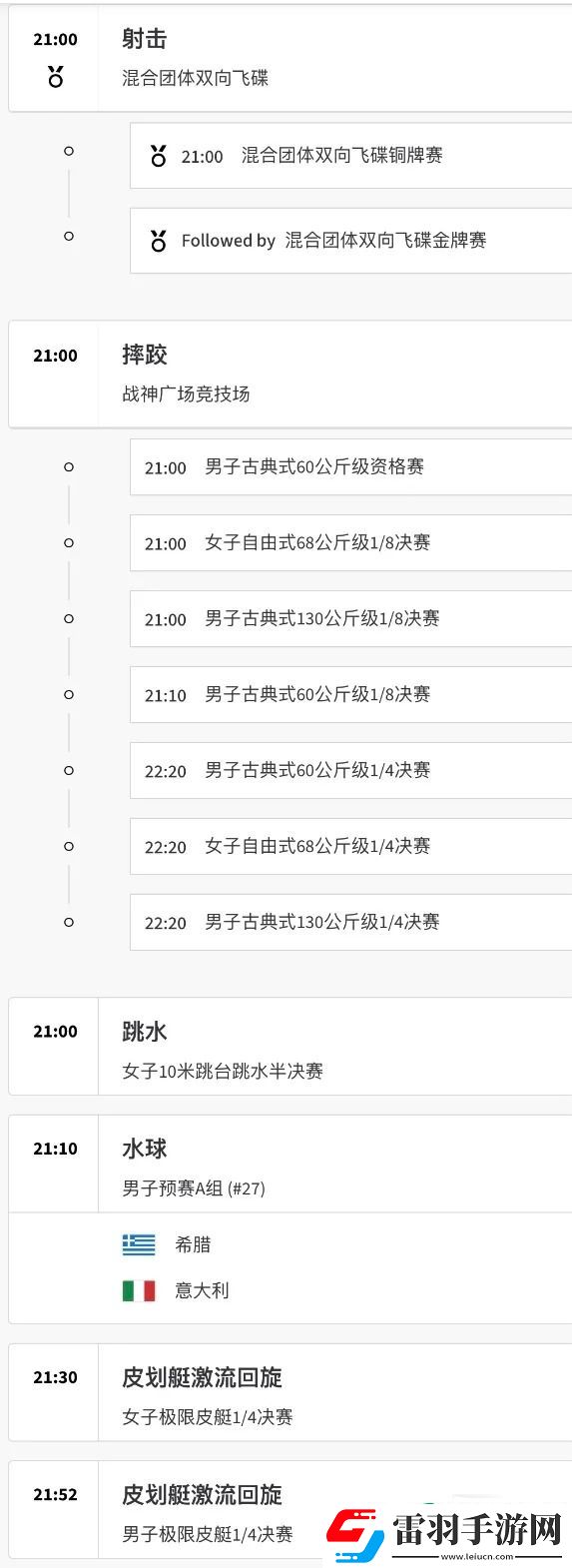 巴黎奥运会8月5日赛程都有哪些赛程