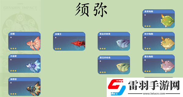 原神提瓦特可钓鱼鱼种类有多少
