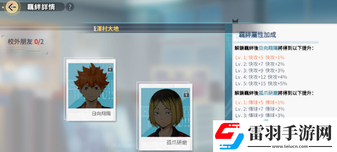 排球少年手游乌野高中羁绊有哪些