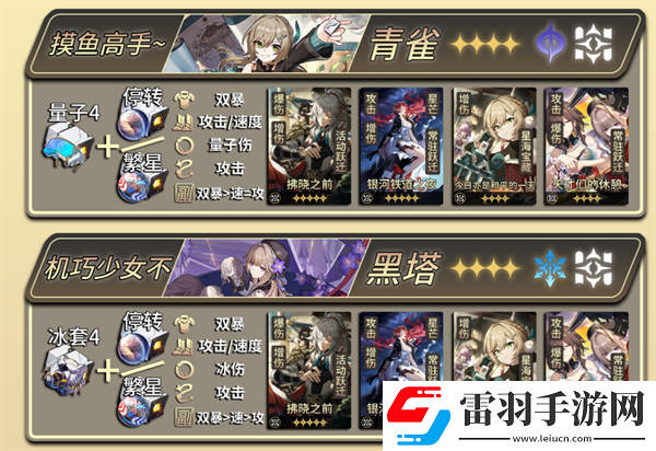 崩坏星穹铁道1.4版本全角色光锥遗器怎么配装