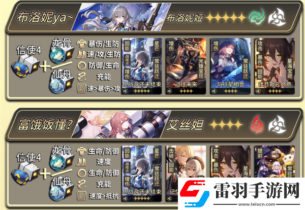 崩坏星穹铁道1.4版本全角色光锥遗器怎么配装