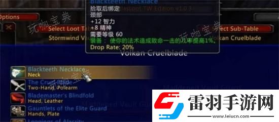 魔兽世界乌龟服大**掉落装备一览