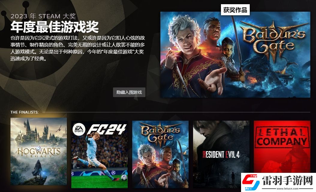 Steam年度大奖公布
