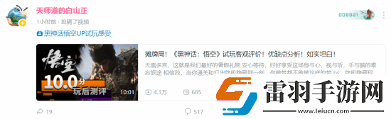 国内UP主黑神话游玩感受出炉