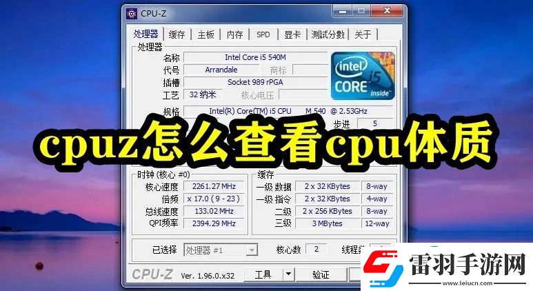 cpuz怎么查看cpu体质