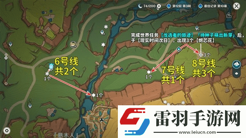 原神5.0烬芯花快速采集路线图文攻略