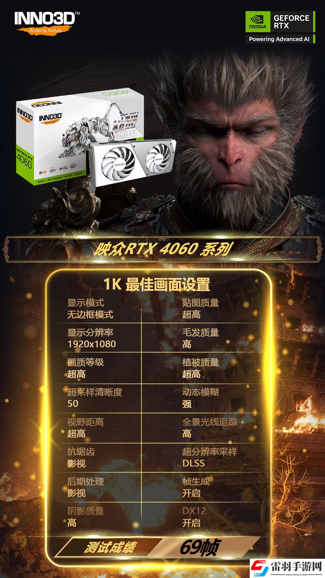 迎接天命!黑神话悟空映众RTX4060映雪配置组合推荐