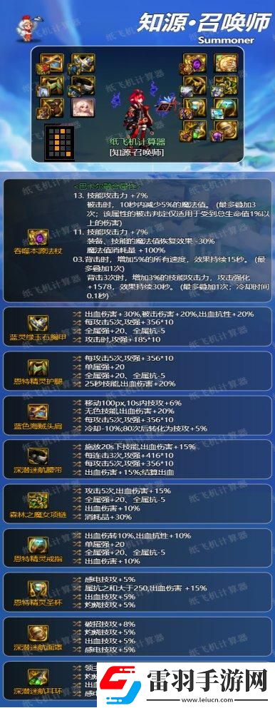 dnf召唤毕业装备推荐