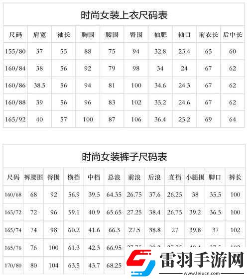 国产尺码和欧洲尺码表