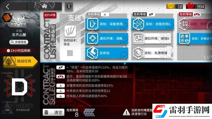 明日方舟灰齐山麓8级挑战策略指南
