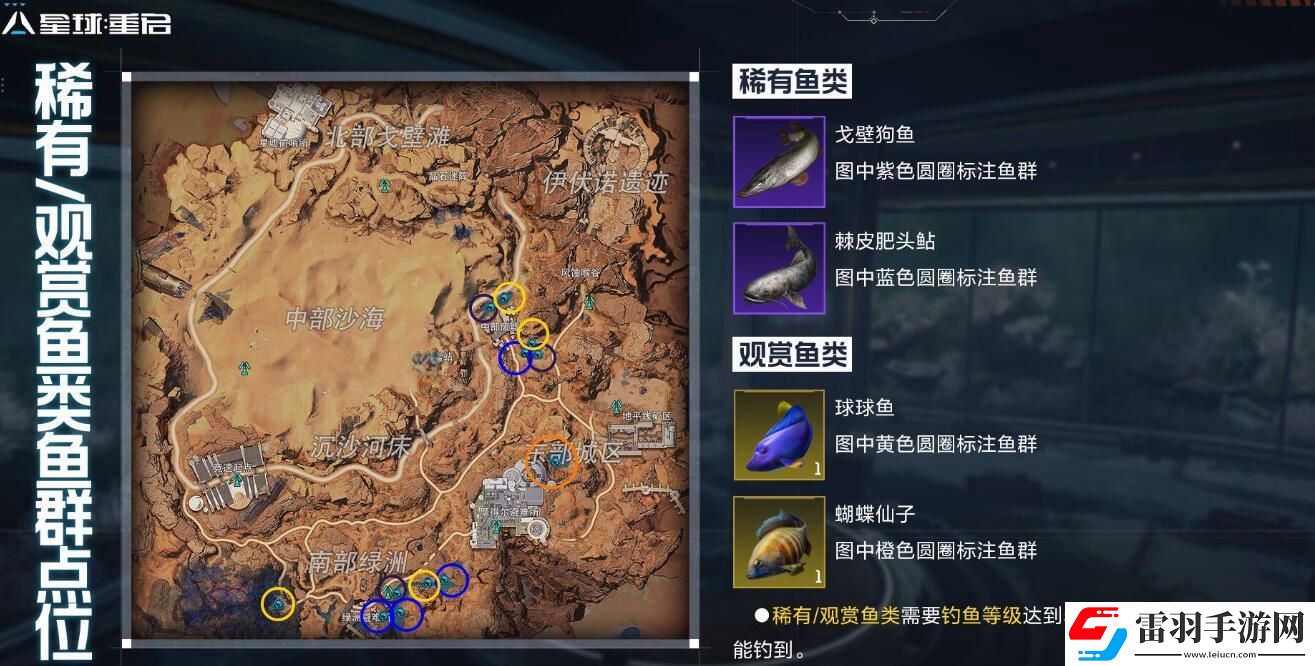 星球重启尖叫戈壁钓鱼点位介绍
