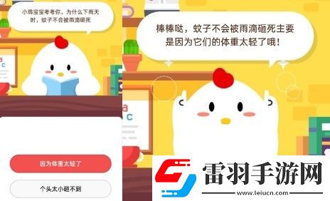 今天蚂蚁庄园5月17日庄园小课堂答案为什么下雨天时