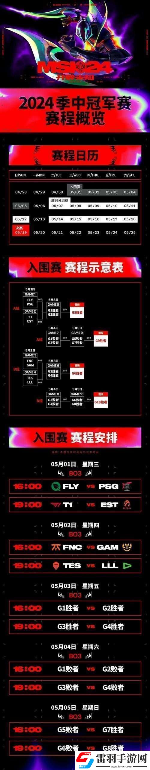 MSI2024赛程表