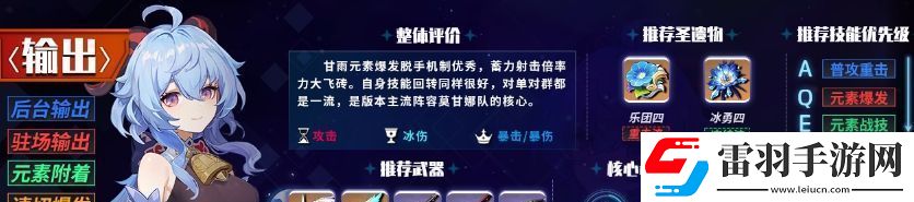 原神1.6主c强度排行