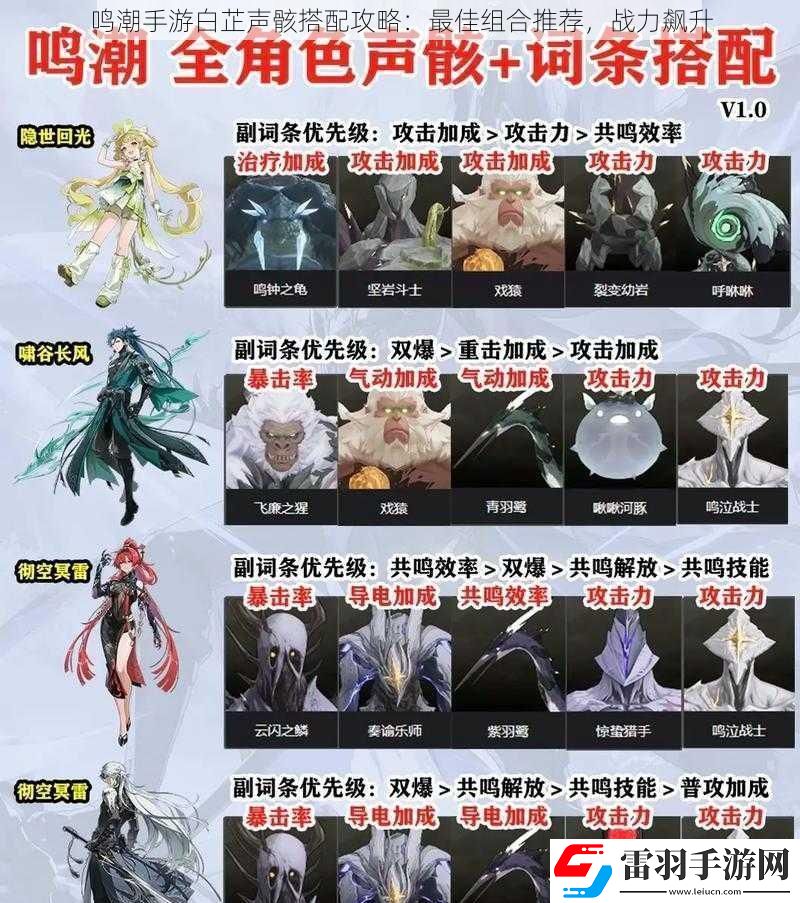鸣潮手游白芷声骸搭配攻略