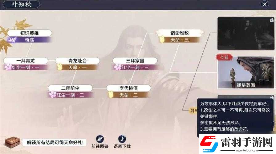 天涯明月刀手游主线结局解锁攻略