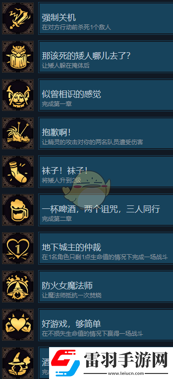 纳赫鲁博王国地下城混沌护符哪些成就