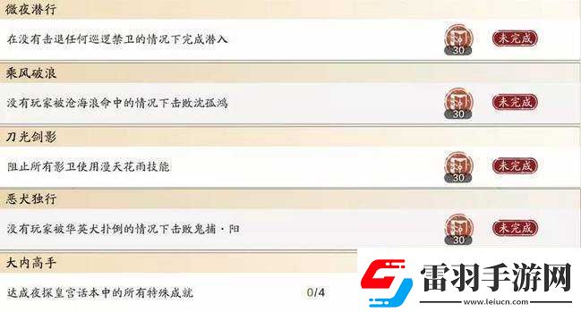 天涯明月刀手游夜探皇宫恶犬独行成就攻略