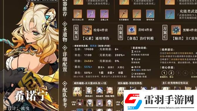 原神希诺宁圣遗物怎么搭配希诺宁圣遗物搭配推荐