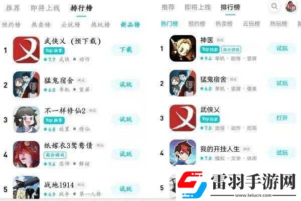 武侠乂手游iOS上线首日登顶免费榜
