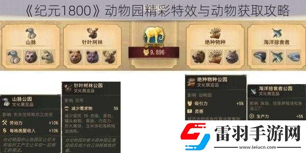 纪元1800动物园精彩特效与动物获取攻略