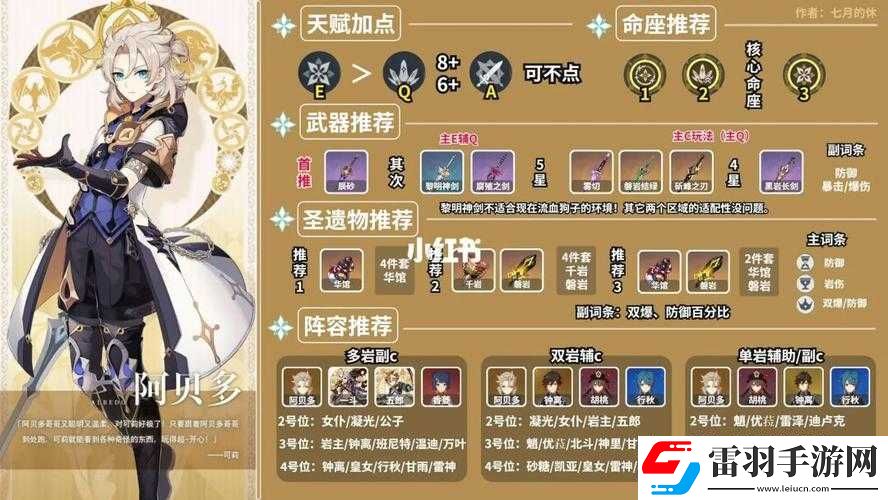 原神阿贝多培养建议