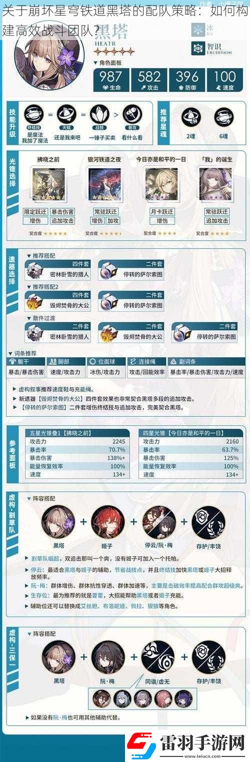 关于崩坏星穹铁道黑塔的配队策略