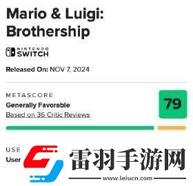 马力欧＆路易吉RPG兄弟齐航媒体评分解禁