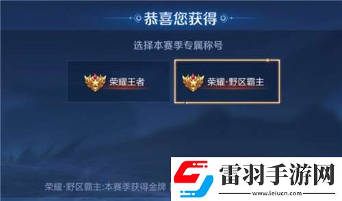 王者荣耀野区霸主称号怎么得