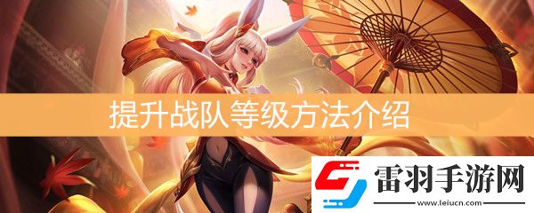 王者荣耀怎么提升战队等级