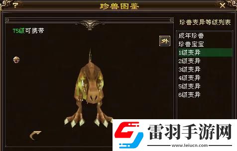 天龙八部75级暴龙宝宝