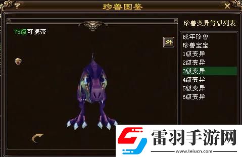 天龙八部75级暴龙宝宝