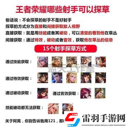 王者荣耀中哪些射手具有获取敌人视野的能力