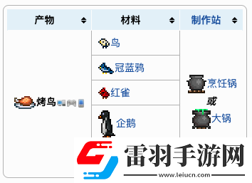泰拉瑞亚烤鸟有什么用