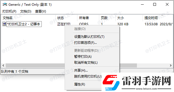 打印机可以打印测试页不能打印文档怎么办
