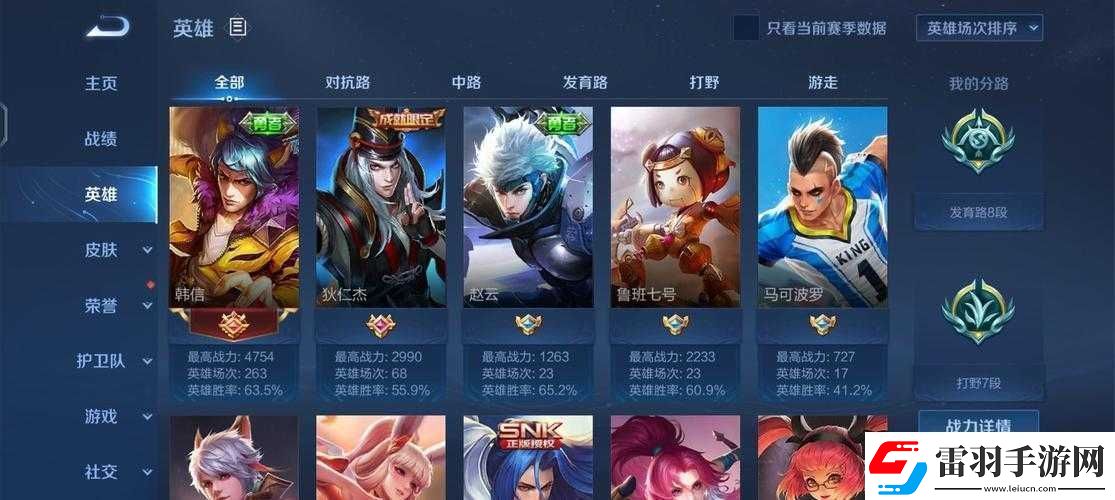 王者荣耀中宫本武藏与韩信高效开黑组合