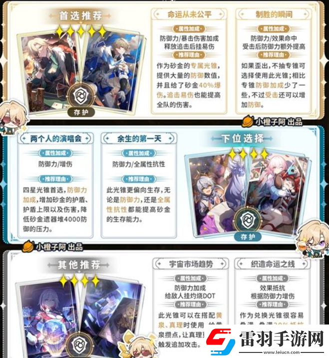 崩坏星穹铁道砂金光锥怎么搭配砂金光锥选择解析