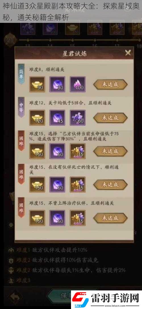 神仙道3众星殿副本攻略大全