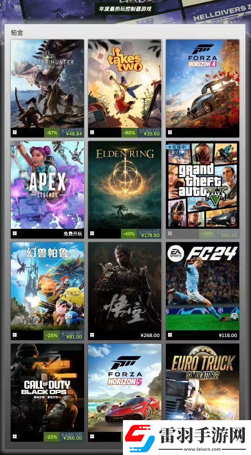 Steam年度最畅销游戏公布