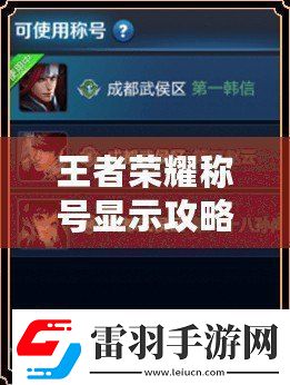 王者荣耀称号显示攻略
