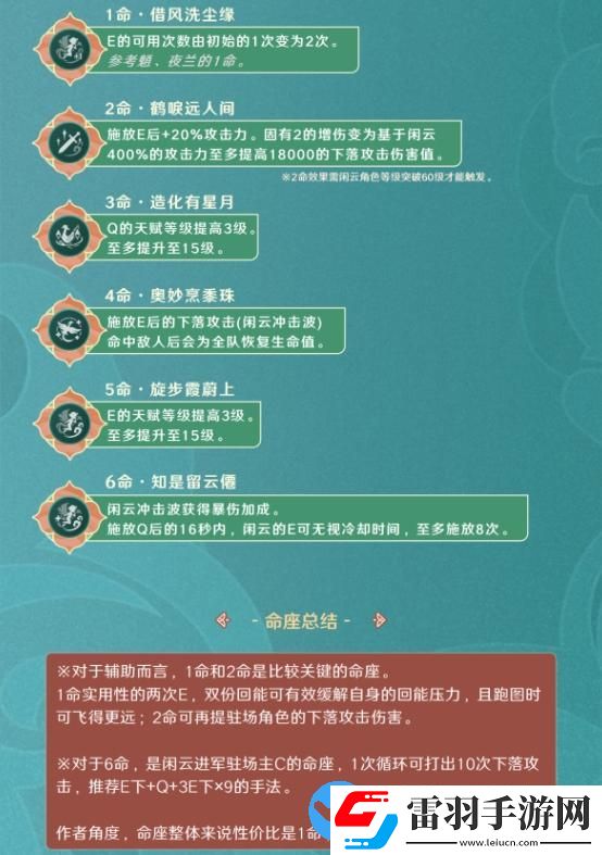 原神4.4版本闲云培养攻略大全