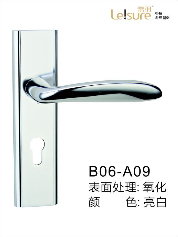 B06-A09亮白面板式执手锁