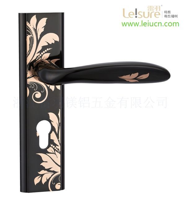 韩版欧式52-墨玫瑰-苹果铝连体式室内执手门锁